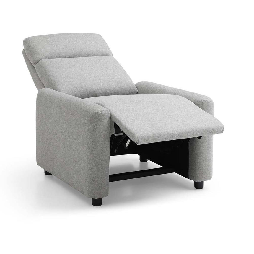 Toby Grey Fabric Push Back Recliner Armchair-7