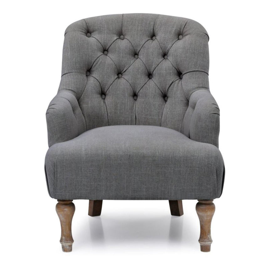 Bianca Antheia Charcoal Linen Fabric Armchair-2