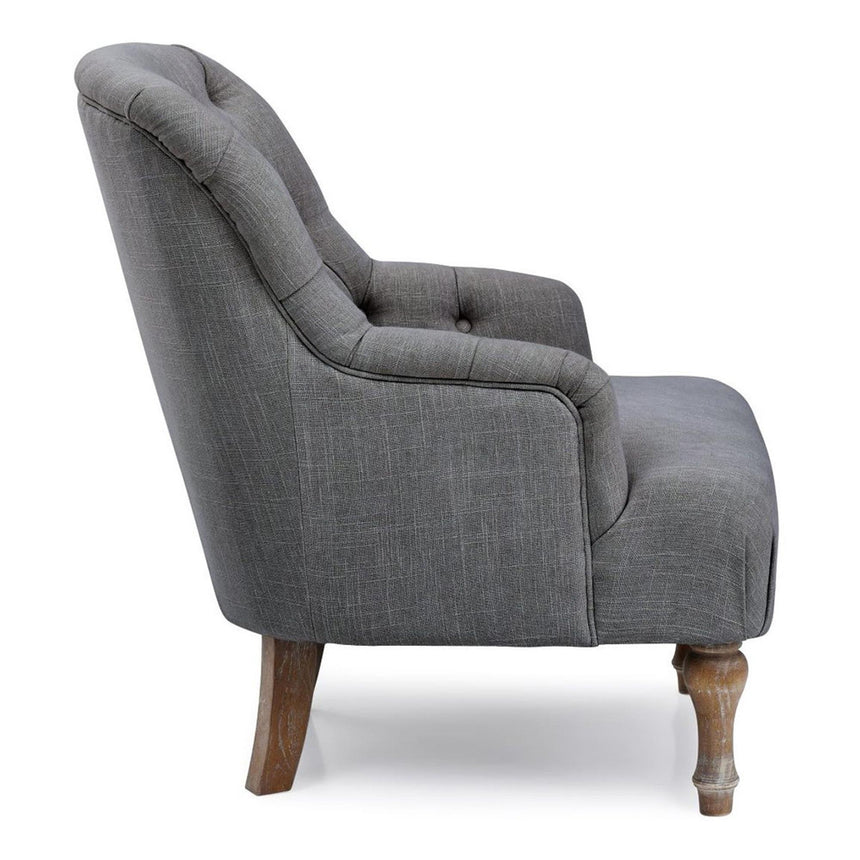 Bianca Antheia Charcoal Linen Fabric Armchair-4