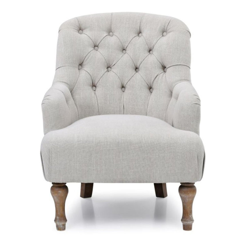 Bianca Antheia Cream Linen Fabric Armchair-2