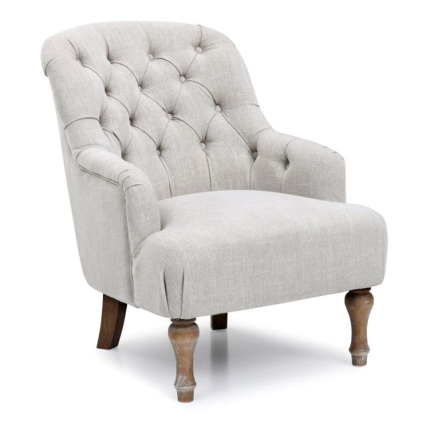Bianca Antheia Cream Linen Fabric Armchair-3