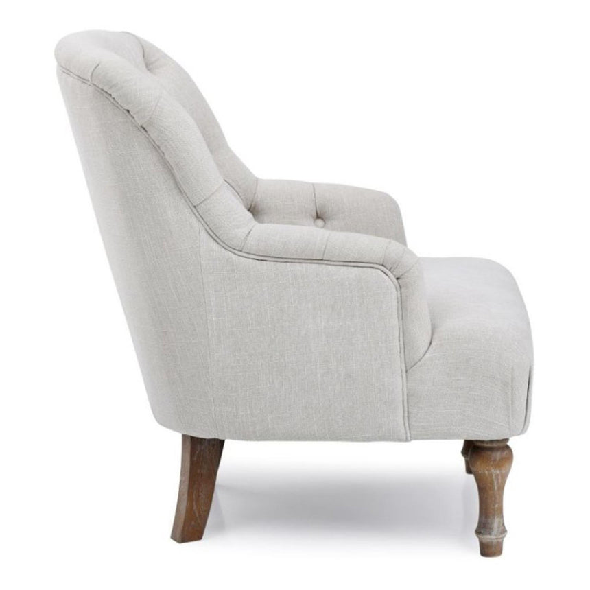 Bianca Antheia Cream Linen Fabric Armchair-4
