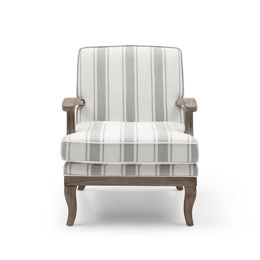 Colwell Gaia Textured Stripe Natural Fabric Armchair-2