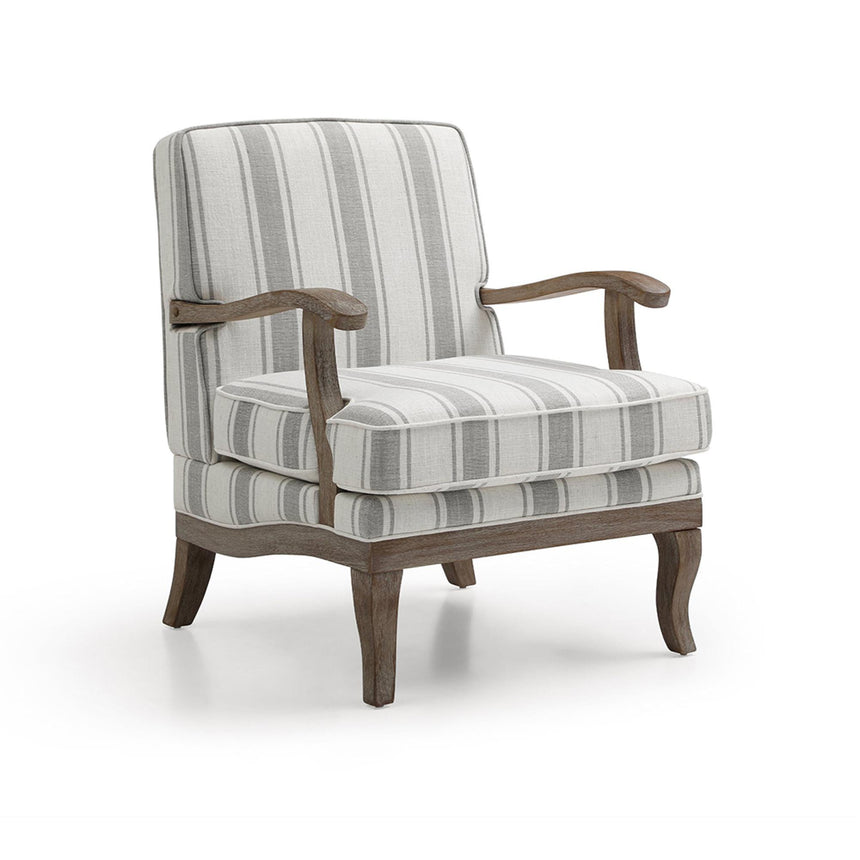 Colwell Gaia Textured Stripe Natural Fabric Armchair-3