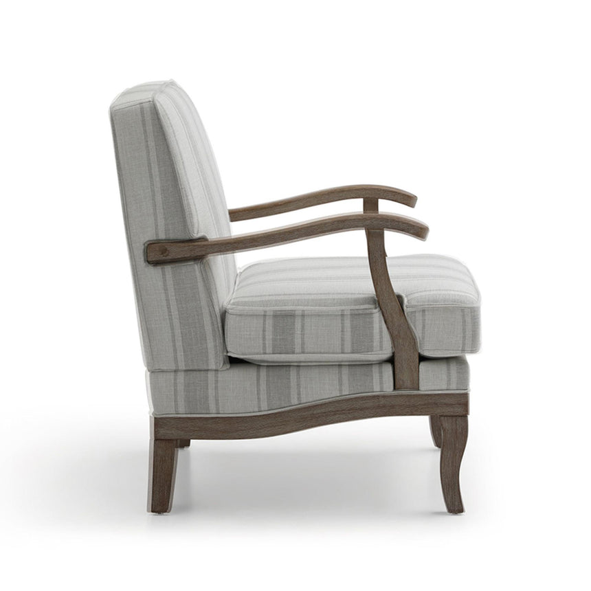 Colwell Gaia Textured Stripe Natural Fabric Armchair-4