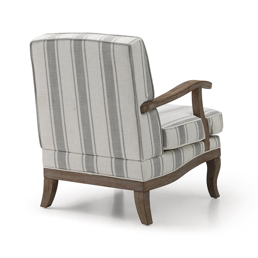 Colwell Gaia Textured Stripe Natural Fabric Armchair-5