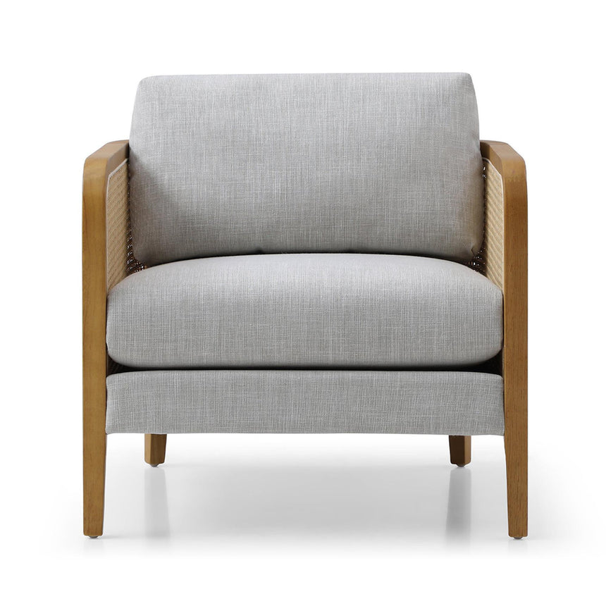 Mabel Antheia Textured Linen Grey Fabric Armchair-2