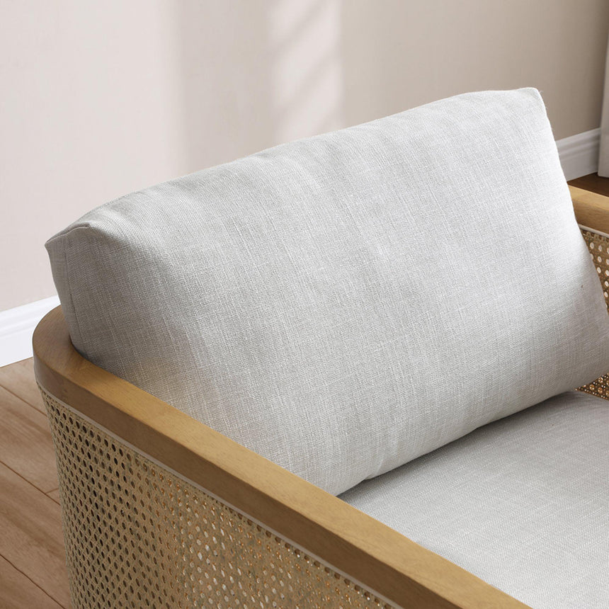 Mabel Antheia Textured Linen Grey Fabric Armchair-3