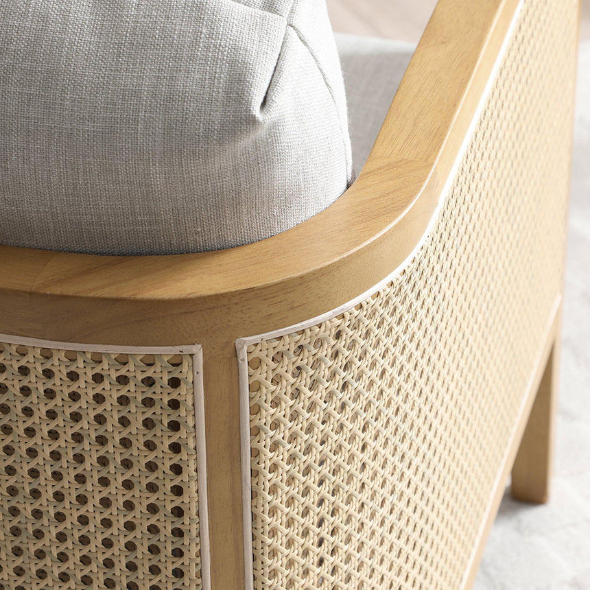 Mabel Antheia Textured Linen Grey Fabric Armchair-4