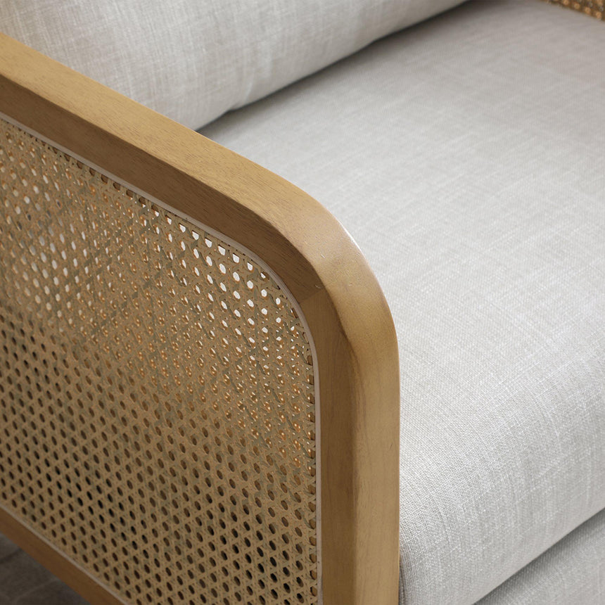 Mabel Antheia Textured Linen Grey Fabric Armchair-5