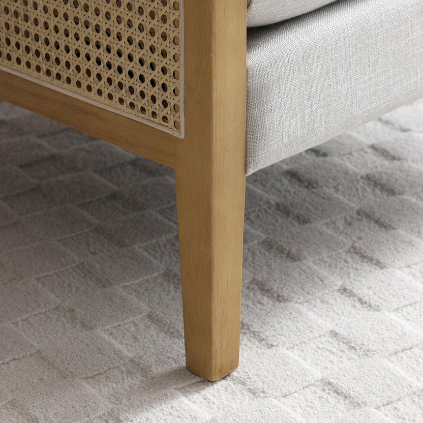 Mabel Antheia Textured Linen Grey Fabric Armchair-6