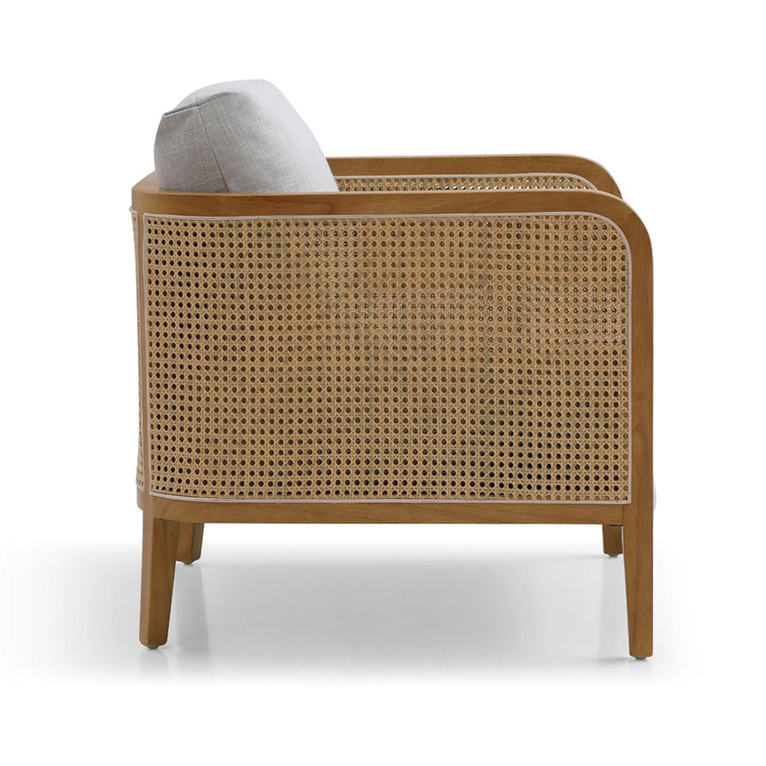 Mabel Antheia Textured Linen Grey Fabric Armchair-8