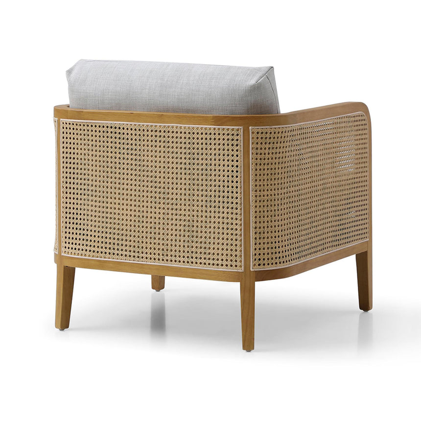 Mabel Antheia Textured Linen Grey Fabric Armchair-9