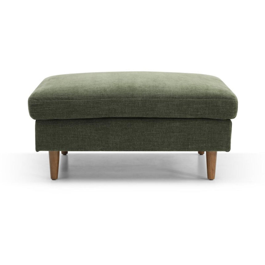 Scott Eryx Chenille Olive Green Fabric Ottoman Footstool-2
