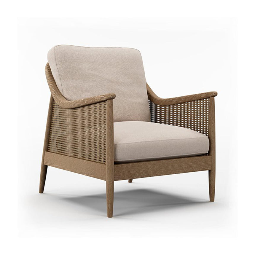 Winnie Natural Fabric and Rattan Armchair-3