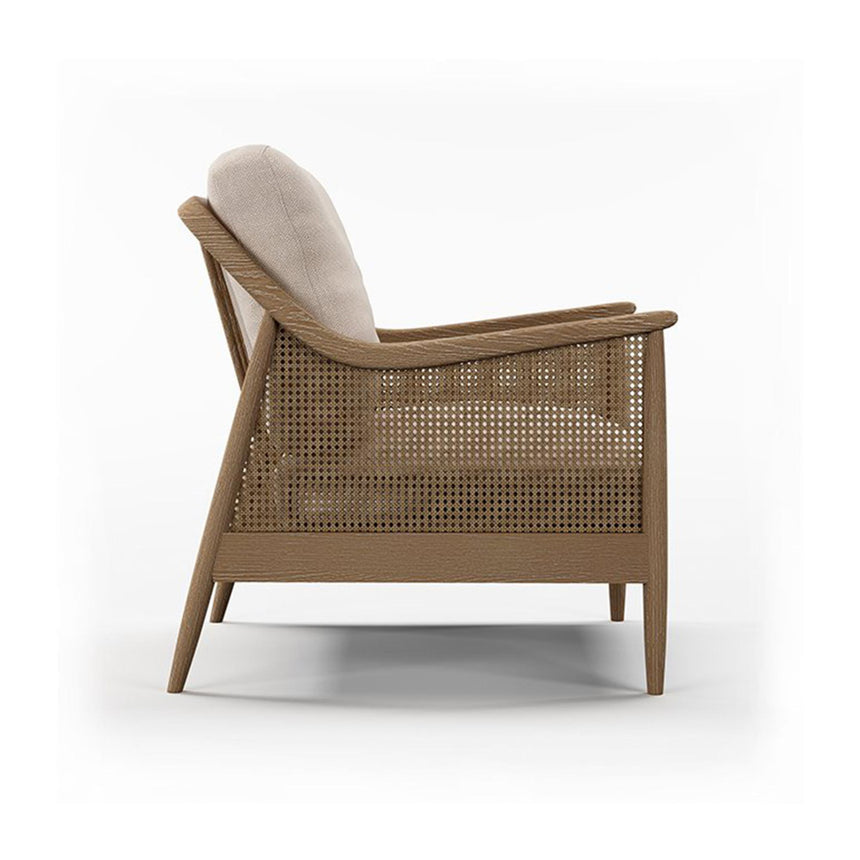 Winnie Natural Fabric and Rattan Armchair-4