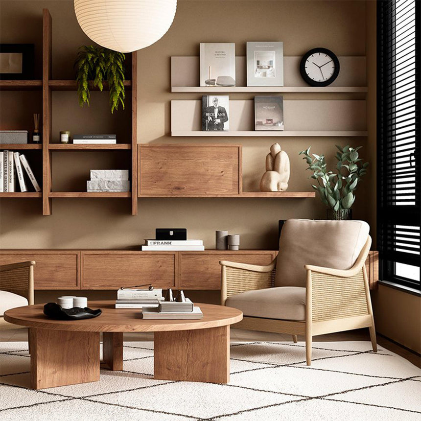 Winnie Natural Fabric and Rattan Armchair-6