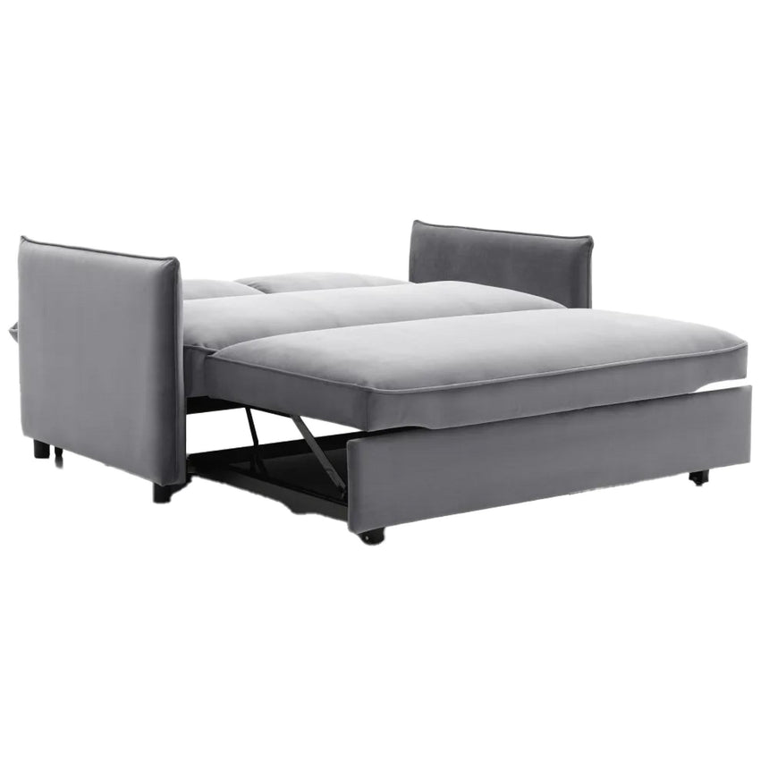 Blaire Athena Grey Velvet Fabric 2 Seater Sofa Bed-3