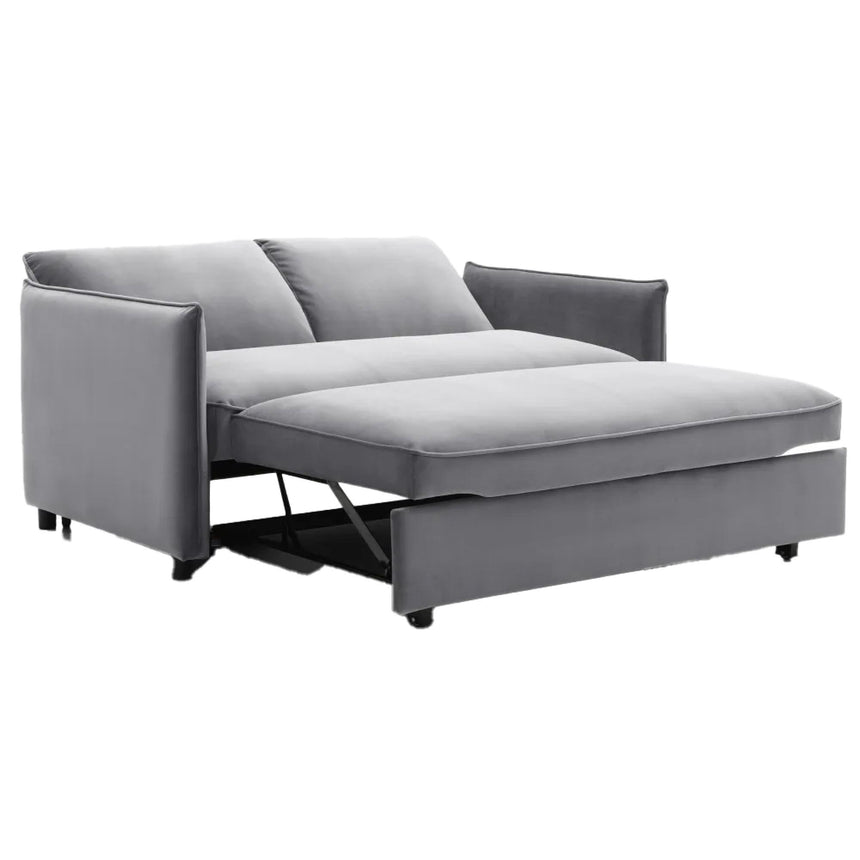 Blaire Athena Grey Velvet Fabric 2 Seater Sofa Bed-4