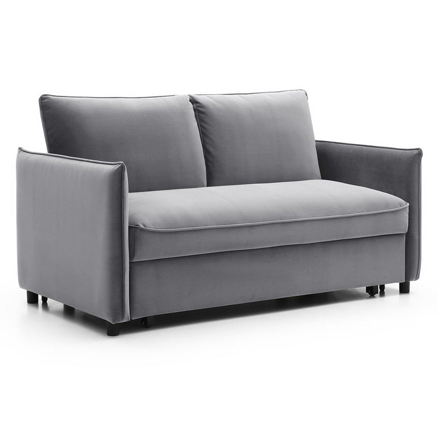 Blaire Athena Grey Velvet Fabric 2 Seater Sofa Bed-5