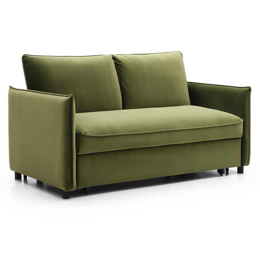 Blaire Athena Olive Velvet Fabric 2 Seater Sofa Bed-3