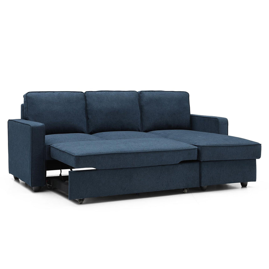 Myles Themis Blue Soft Weave Fabric Corner Sofa Bed-3