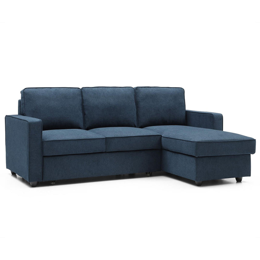 Myles Themis Blue Soft Weave Fabric Corner Sofa Bed-5