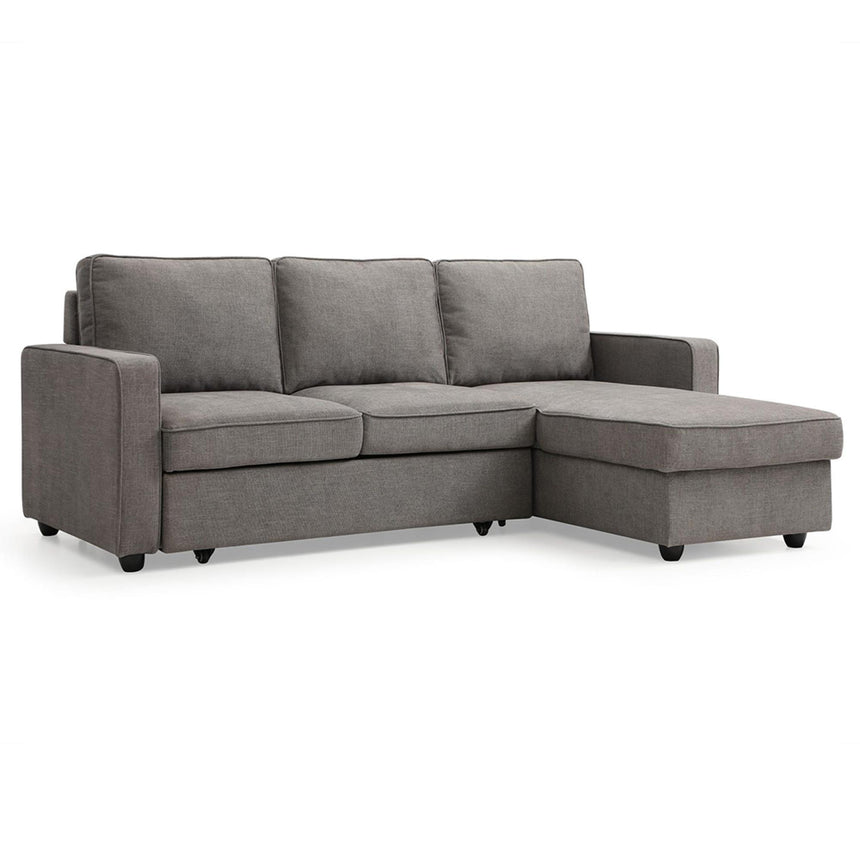 Myles Typhon Grey Weave Fabric Corner Sofa Bed-5