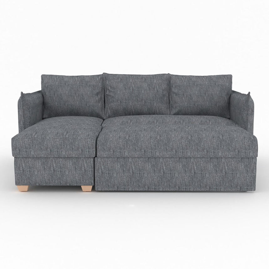 Oscar Piero Thunderstorm Fabric Corner Sofa Bed-2
