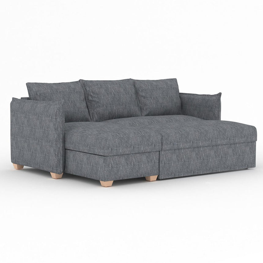 Oscar Piero Thunderstorm Fabric Corner Sofa Bed-3