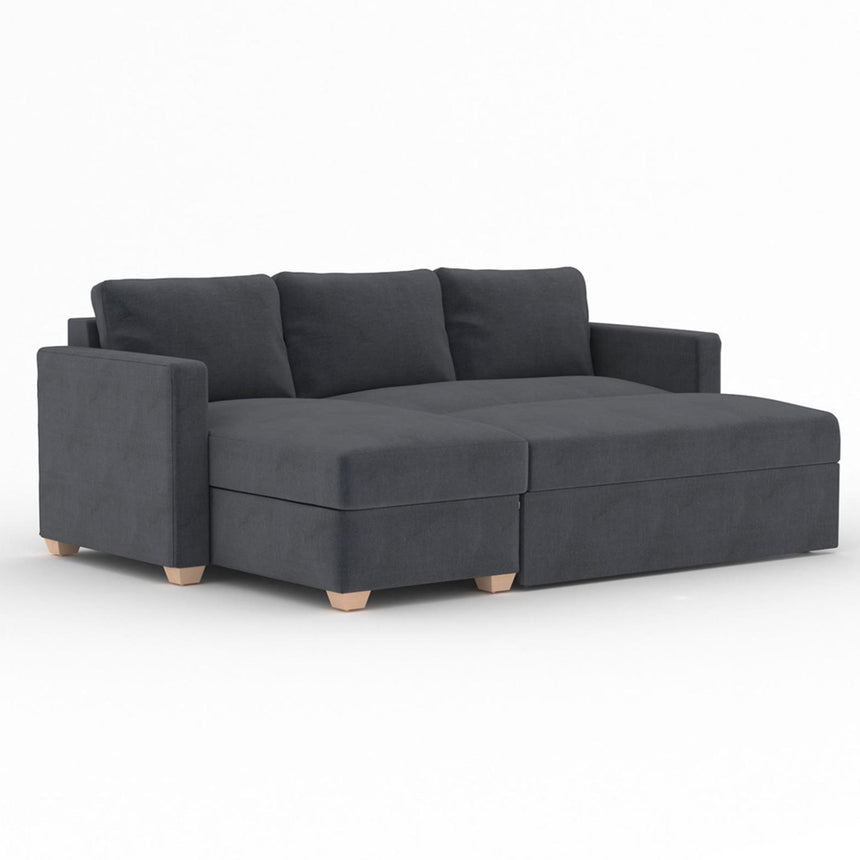 Oscar Sunningdale Granite Fabric Corner Sofa Bed-3