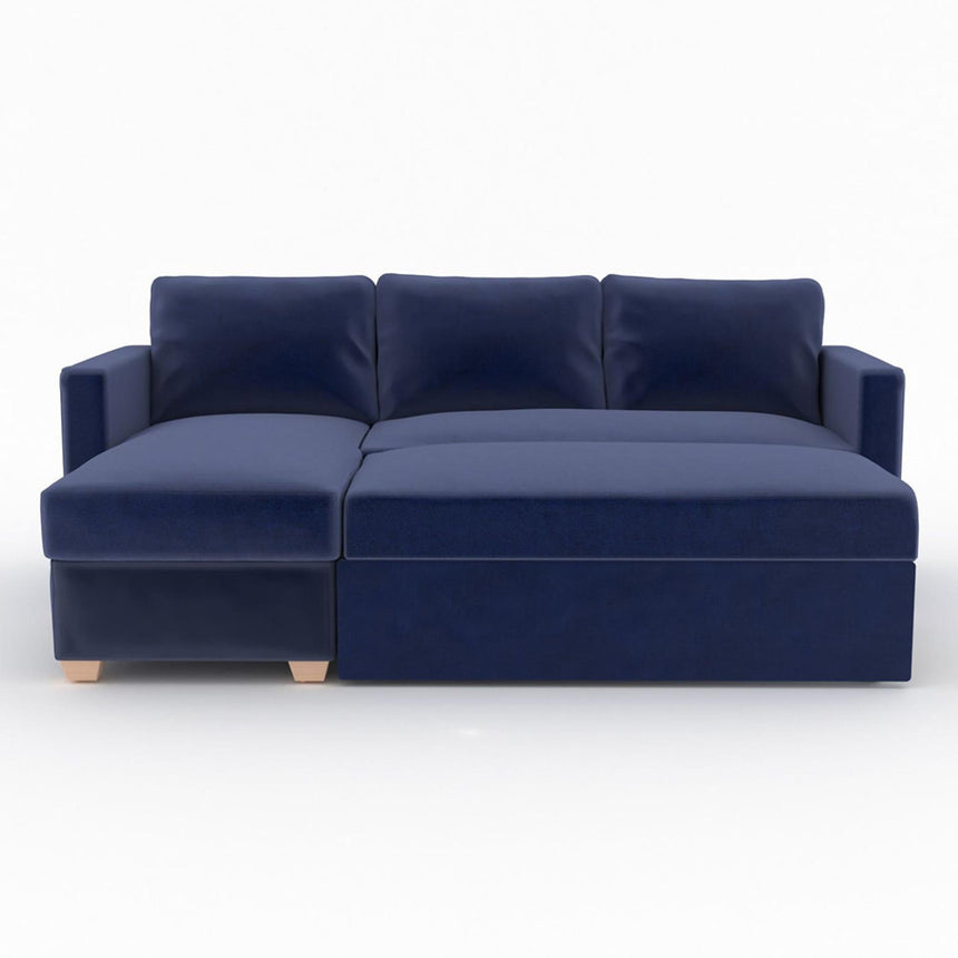 Oscar Sunningdale Midnight Blue Fabric Corner Sofa Bed-2