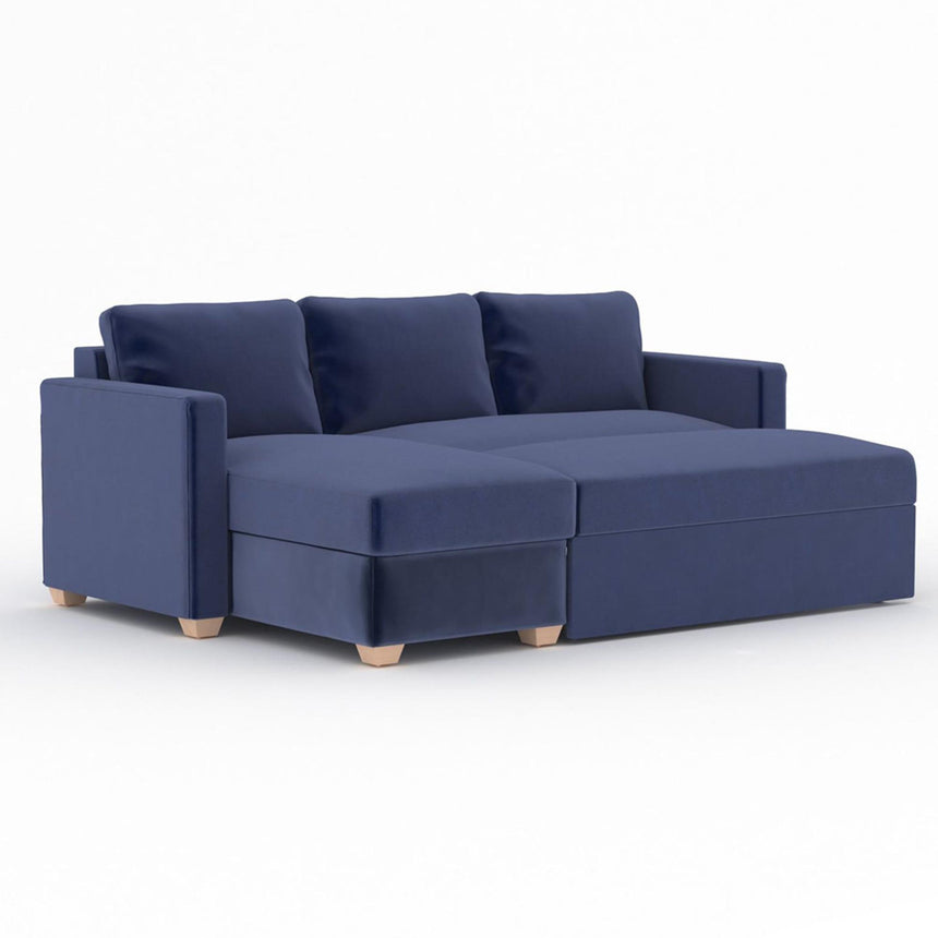 Oscar Sunningdale Midnight Blue Fabric Corner Sofa Bed-3