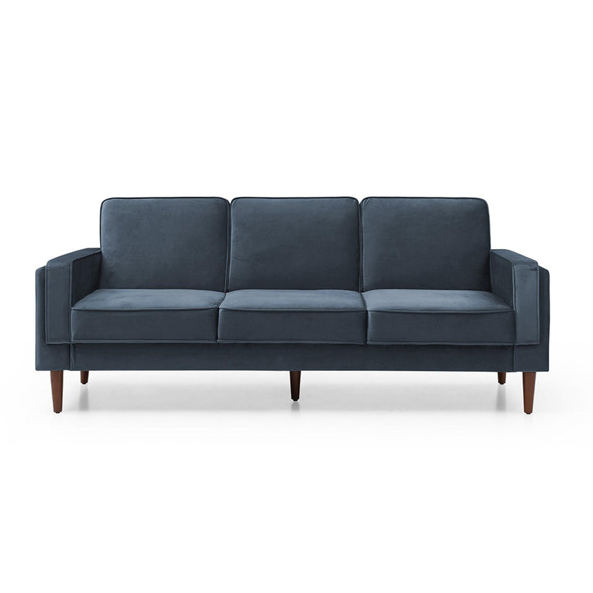 Paolo Ink Blue Velvet Fabric 3 Seater Click Clack Sofa Bed-4