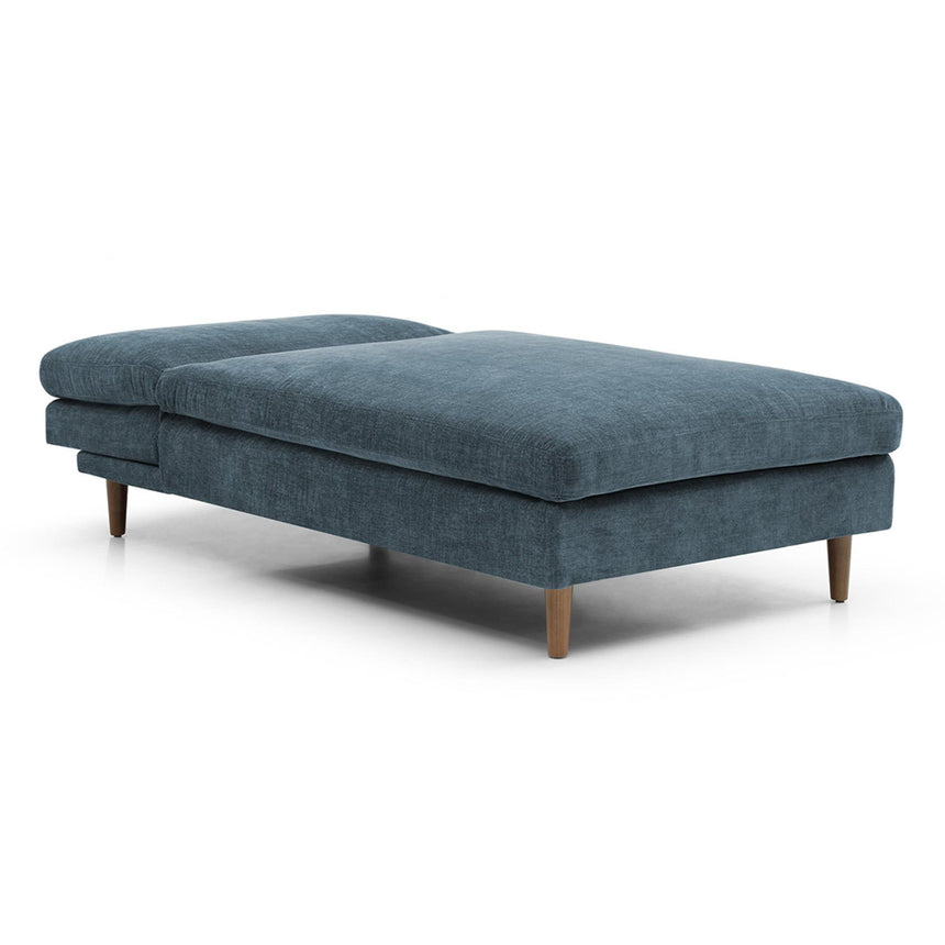 Scott Eryx Chenille Navy Blue Fabric Chaise Sofa Bed-2