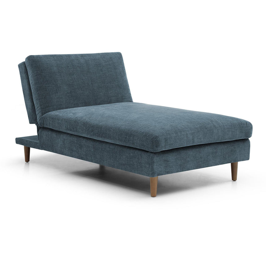 Scott Eryx Chenille Navy Blue Fabric Chaise Sofa Bed-3