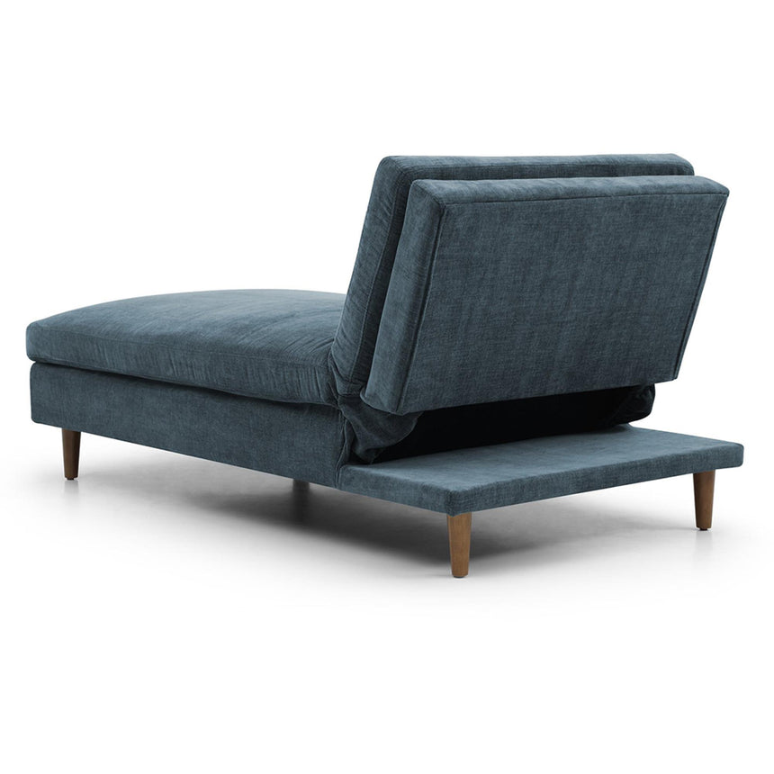 Scott Eryx Chenille Navy Blue Fabric Chaise Sofa Bed-4