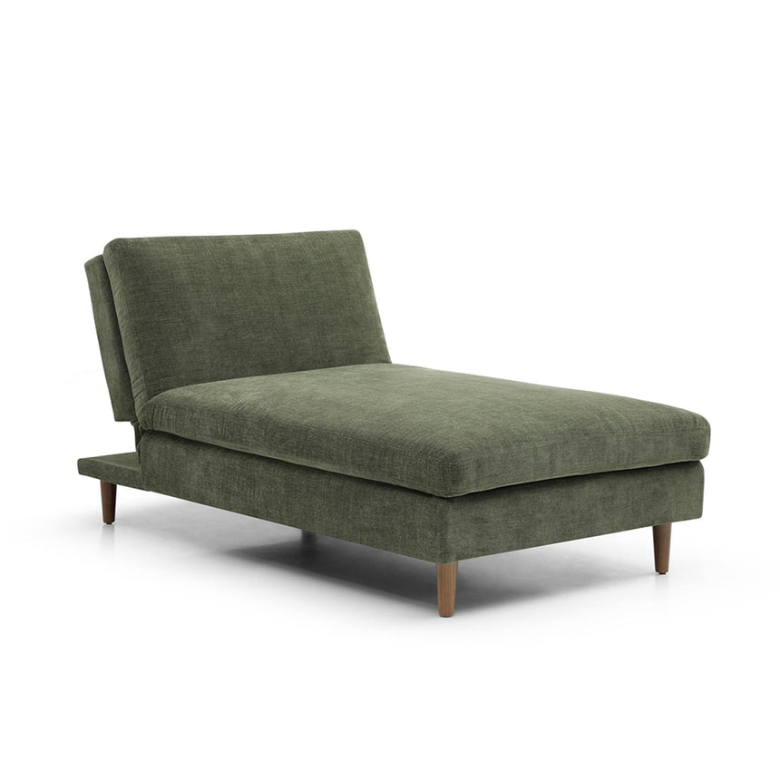 Scott Eryx Chenille Olive Green Fabric Chaise Sofa Bed-3
