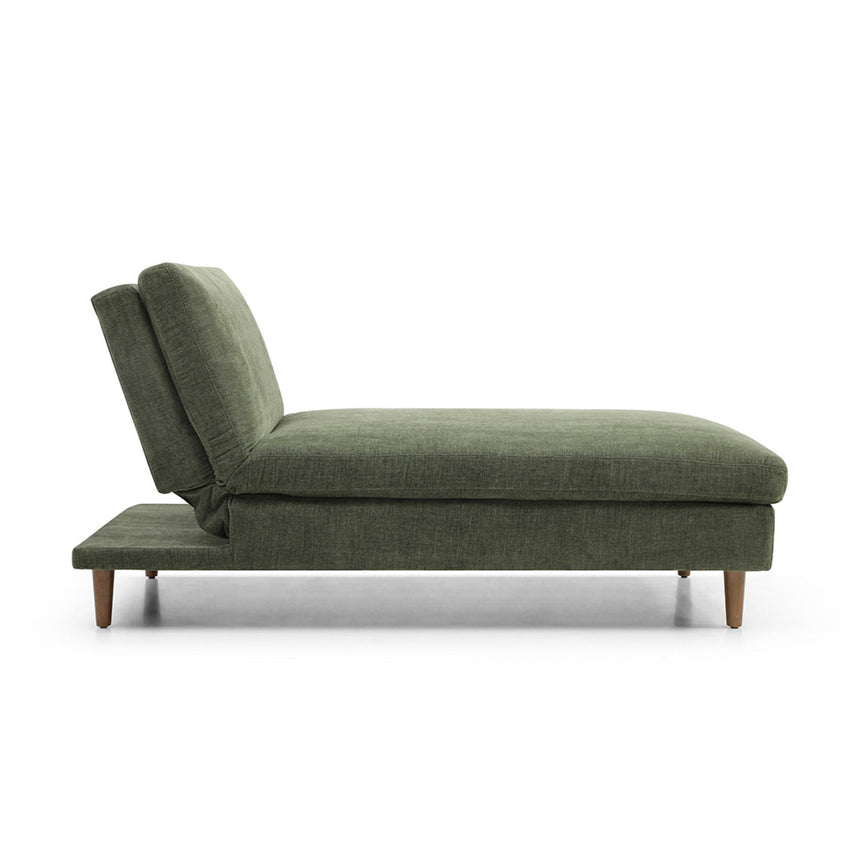 Scott Eryx Chenille Olive Green Fabric Chaise Sofa Bed-4