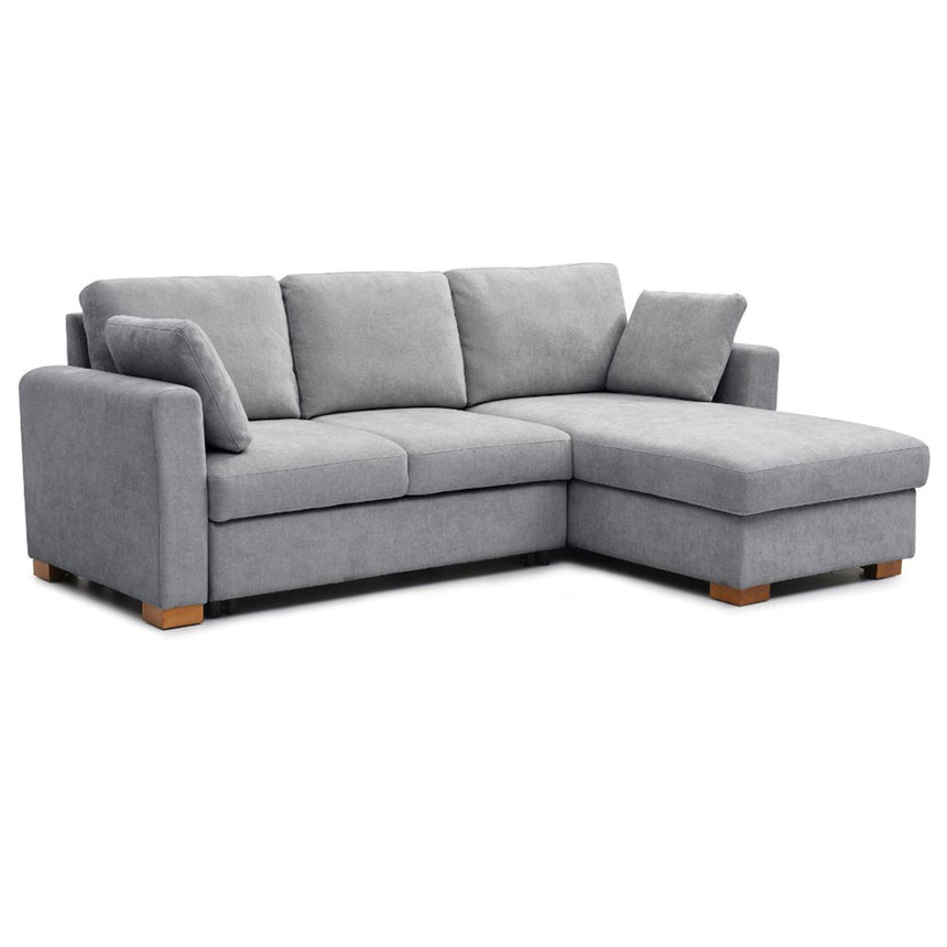 Sorrento Grey Fabric Corner Pull Out Sofa Bed with Storage -3