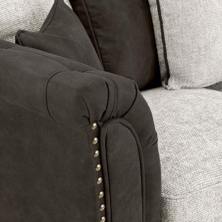 Bella Brown Fabric Large Corner Sofa-3