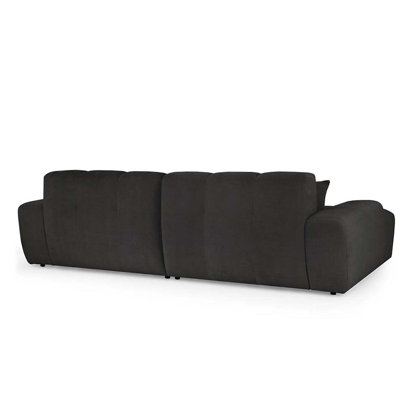 Jacob Black Fabric Corner Sofa - LHF-2