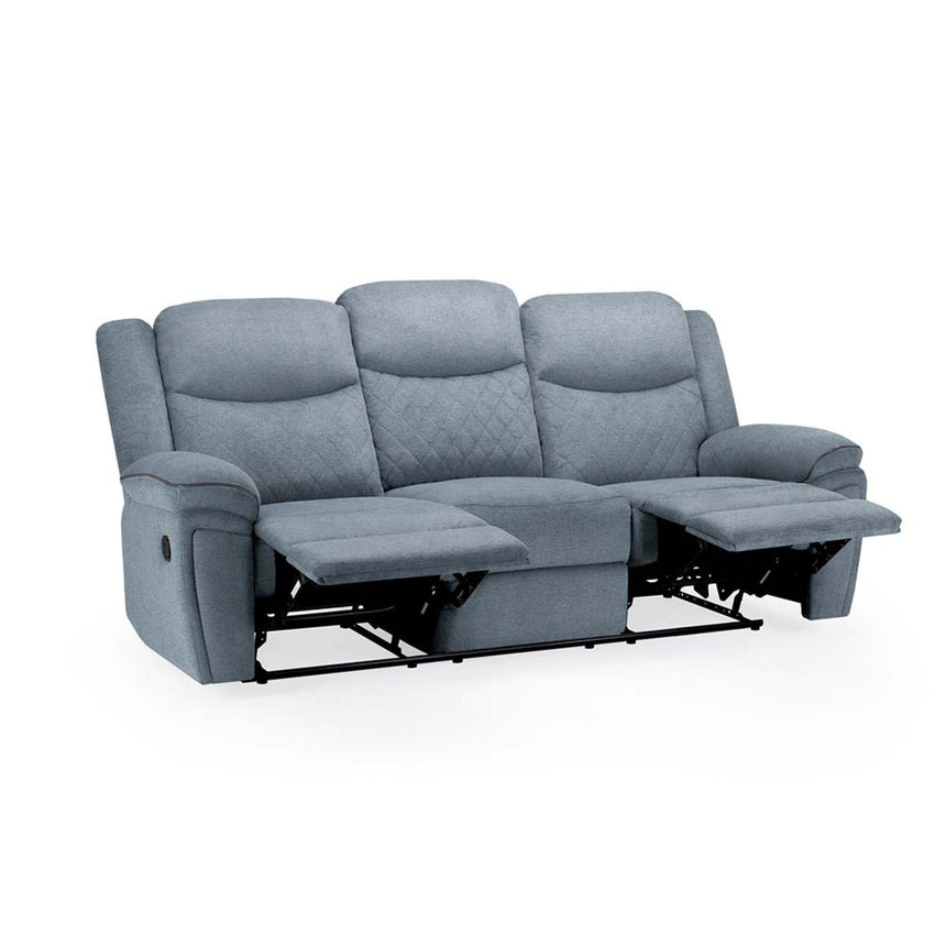 Myra Grey Fabric Recliner 3 Seater Sofa-2