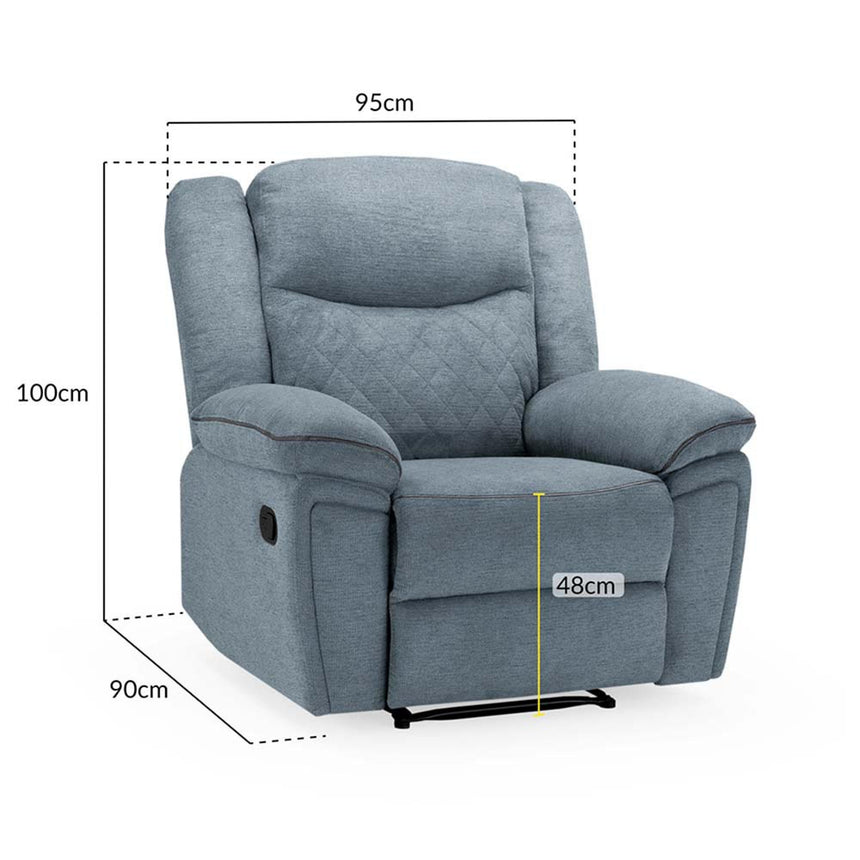 Myra Grey Fabric Recliner Armchair-6