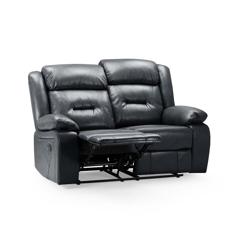 Novie Black Faux Leather 2 Seater Sofa-2