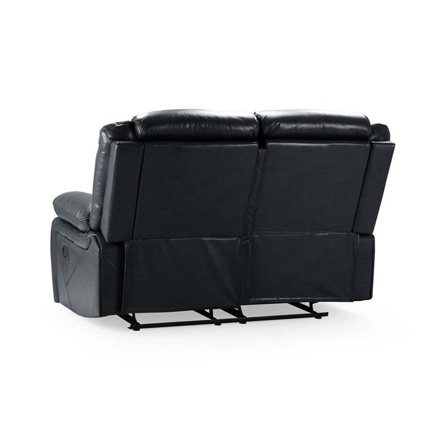Novie Black Faux Leather 2 Seater Sofa-3