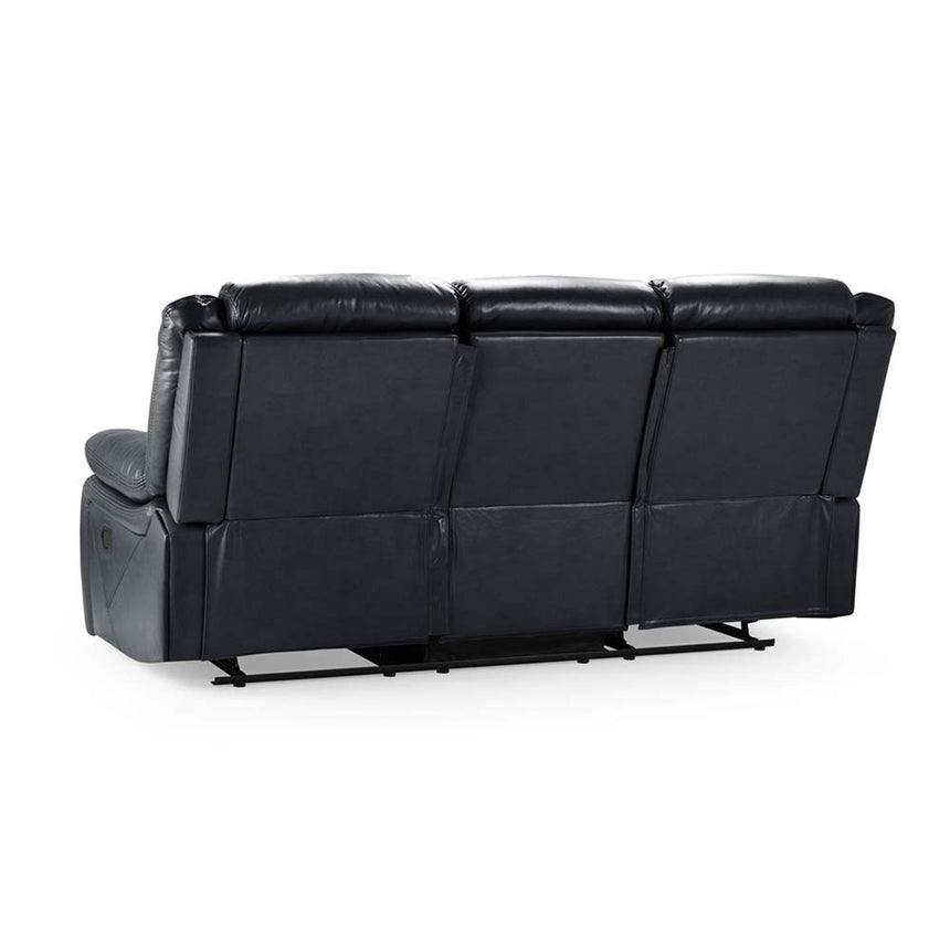 Novie Black Faux Leather 3 Seater Sofa-4