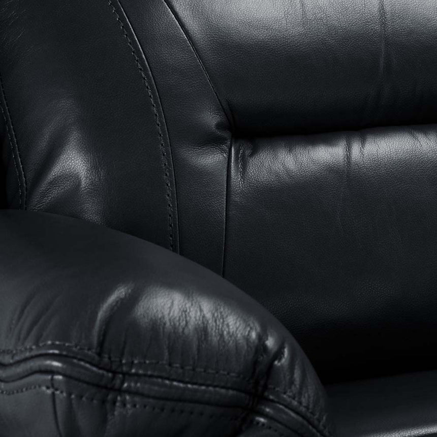 Novie Black Faux Leather 3 Seater Sofa-5