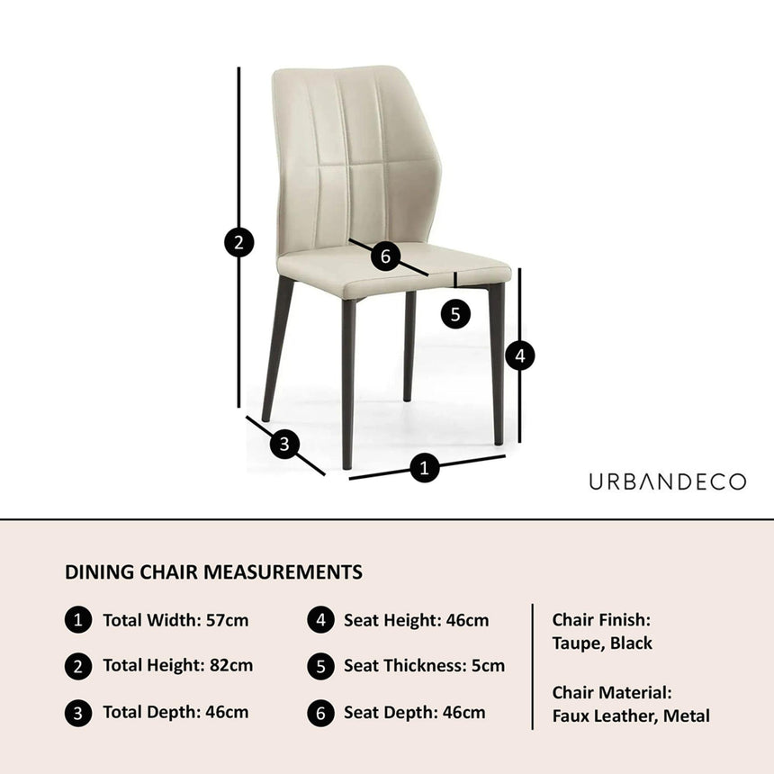 Harrow Taupe Leather Dining Chair-6