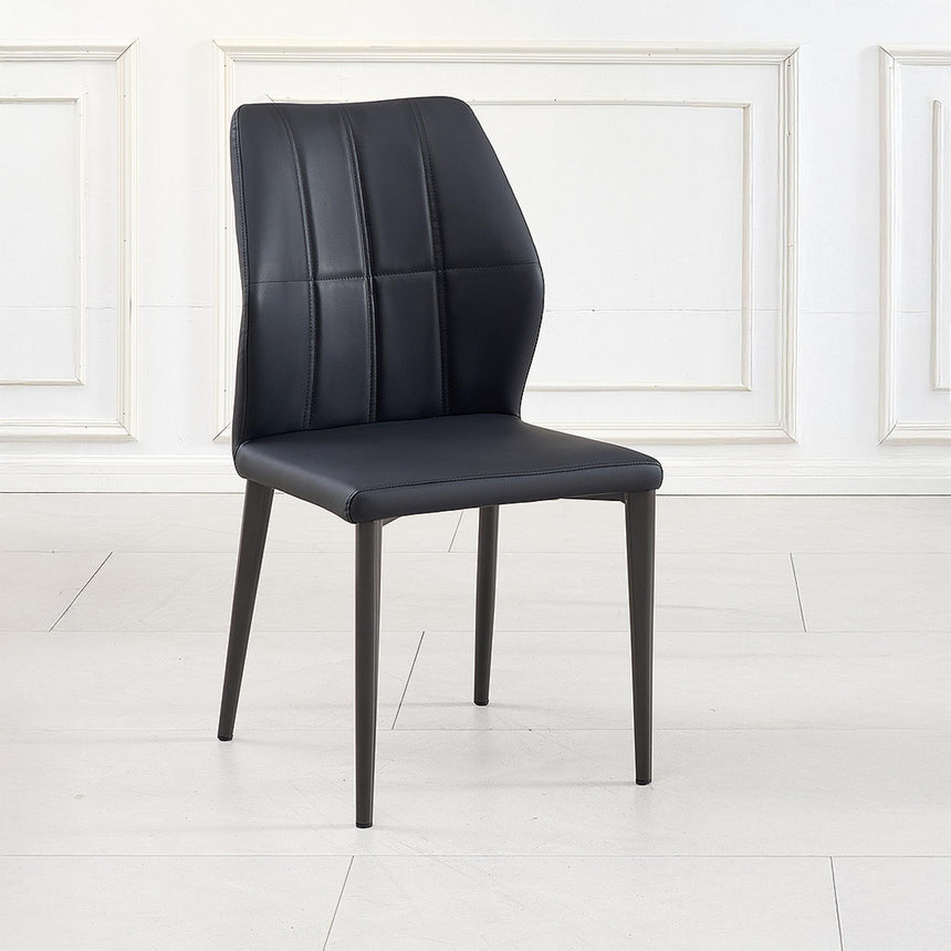 Harrow Black Leather Dining Chair-6
